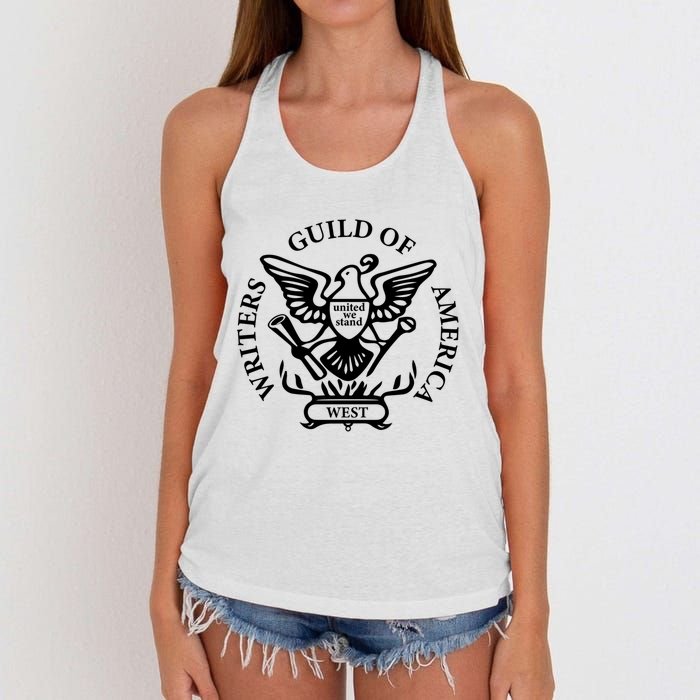 WGA Writers Guild Of America On Strike Anti AI Chatbots Women's Knotted Racerback Tank