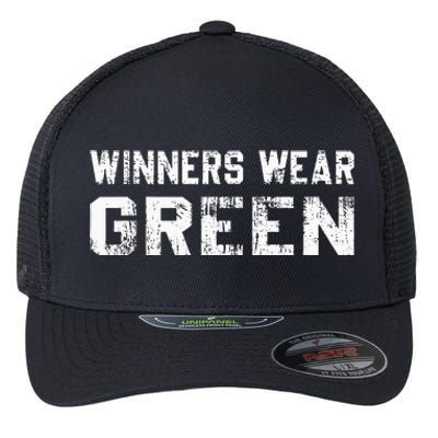 Winners Wear Green Team Spirit Game Competition Color War Flexfit Unipanel Trucker Cap