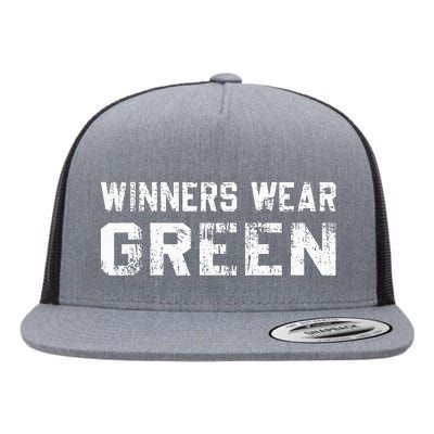 Winners Wear Green Team Spirit Game Competition Color War Flat Bill Trucker Hat