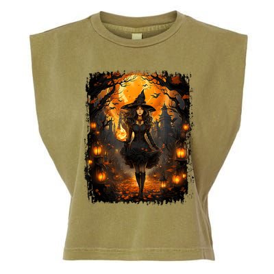 Witchy Woman Girl Halloween Costume Witchcraft Witch Wicca Garment-Dyed Women's Muscle Tee