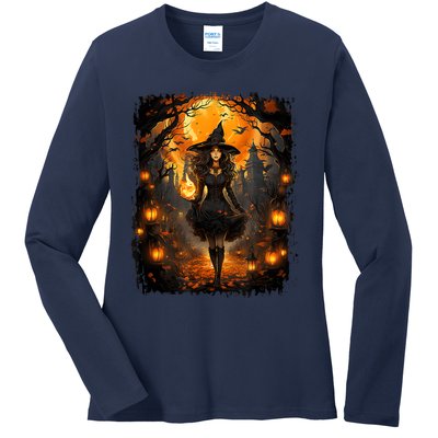 Witchy Woman Girl Halloween Costume Witchcraft Witch Wicca Ladies Long Sleeve Shirt