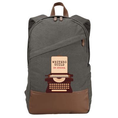 WGA Writers Guild Of America On Strike Anti AI Chatbots Cotton Canvas Backpack