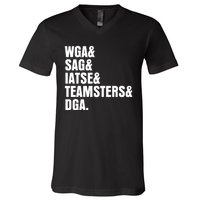 WGA Writers Guild Of America On Strike Anti AI Chatbots V-Neck T-Shirt