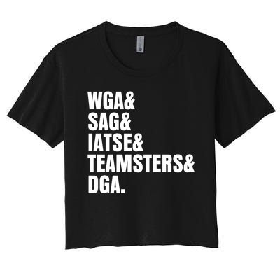 WGA Writers Guild Of America On Strike Anti AI Chatbots Women's Crop Top Tee