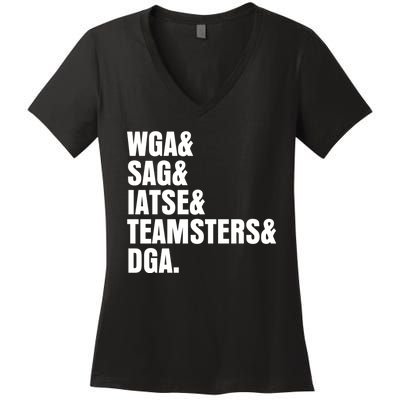 WGA Writers Guild Of America On Strike Anti AI Chatbots Women's V-Neck T-Shirt