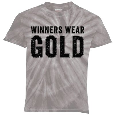 Winners Wear Gold Color War Camp Team Game Competition Kids Tie-Dye T-Shirt