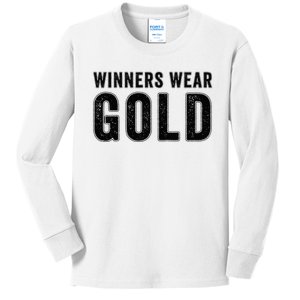 Winners Wear Gold Color War Camp Team Game Competition Kids Long Sleeve Shirt