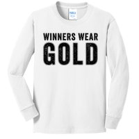 Winners Wear Gold Color War Camp Team Game Competition Kids Long Sleeve Shirt