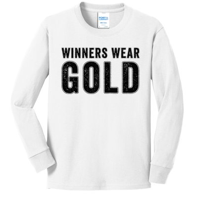 Winners Wear Gold Color War Camp Team Game Competition Kids Long Sleeve Shirt