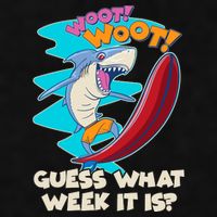 Woot Woot Guess What Week It Is Surfing Shark Ladies PosiCharge Tri-Blend Wicking Tank