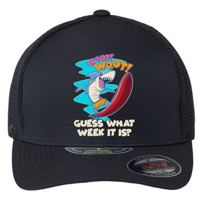 Woot Woot Guess What Week It Is Surfing Shark Flexfit Unipanel Trucker Cap