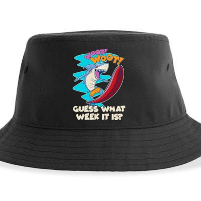 Woot Woot Guess What Week It Is Surfing Shark Sustainable Bucket Hat
