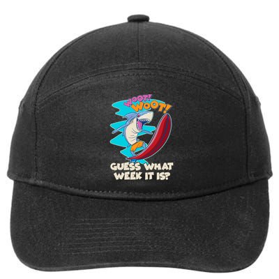 Woot Woot Guess What Week It Is Surfing Shark 7-Panel Snapback Hat