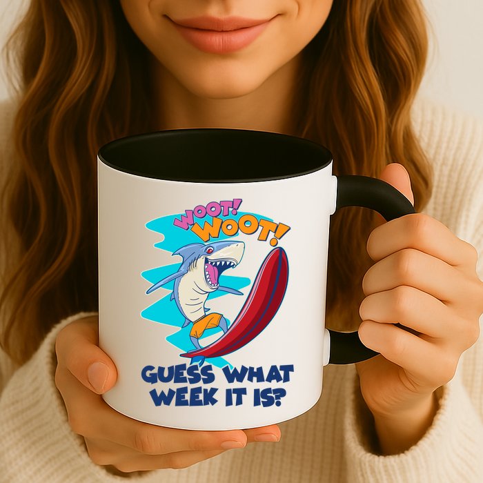 Woot Woot Guess What Week It Is Surfing Shark Mug