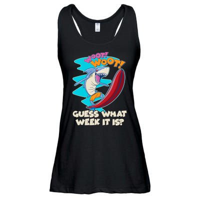 Woot Woot Guess What Week It Is Surfing Shark Ladies Essential Flowy Tank