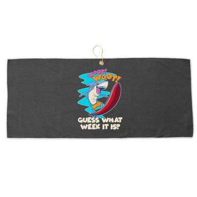 Woot Woot Guess What Week It Is Surfing Shark Large Microfiber Waffle Golf Towel