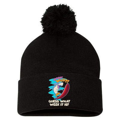 Woot Woot Guess What Week It Is Surfing Shark Pom Pom 12in Knit Beanie