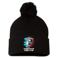 Woot Woot Guess What Week It Is Surfing Shark Pom Pom 12in Knit Beanie