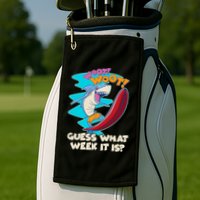 Woot Woot Guess What Week It Is Surfing Shark Golf Towel