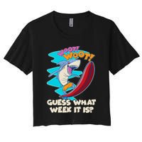 Woot Woot Guess What Week It Is Surfing Shark Crop Top
