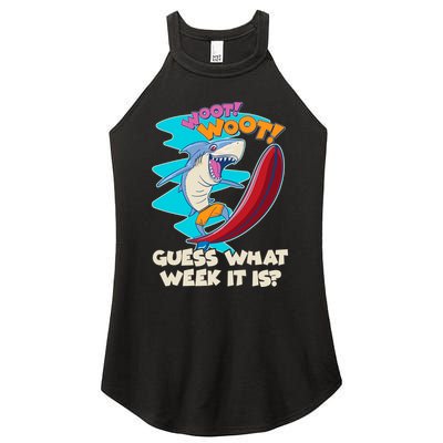 Woot Woot Guess What Week It Is Surfing Shark Women's Perfect Tri Rocker Tank