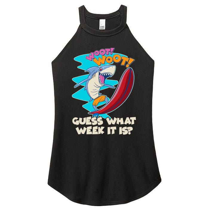 Woot Woot Guess What Week It Is Surfing Shark Women's Perfect Tri Rocker Tank