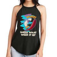 Woot Woot Guess What Week It Is Surfing Shark Women's Perfect Tri Rocker Tank