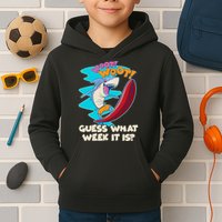 Woot Woot Guess What Week It Is Surfing Shark Kids Hoodie
