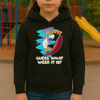 Woot Woot Guess What Week It Is Surfing Shark Kids Hoodie