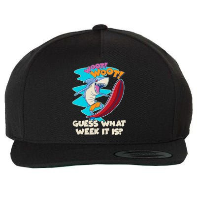 Woot Woot Guess What Week It Is Surfing Shark Wool Snapback Cap