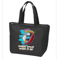 Woot Woot Guess What Week It Is Surfing Shark Zip Tote Bag