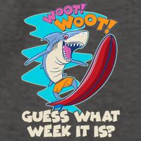 Woot Woot Guess What Week It Is Surfing Shark Vector Backpack