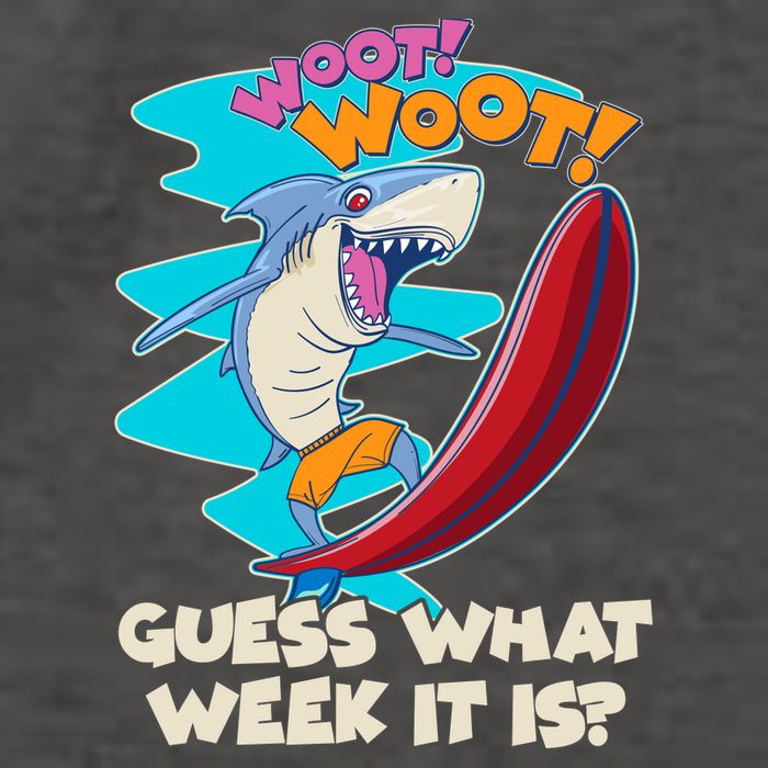 Woot Woot Guess What Week It Is Surfing Shark Vector Backpack