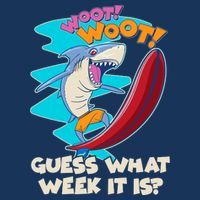 Woot Woot Guess What Week It Is Surfing Shark Infant Baby Jersey Bodysuit
