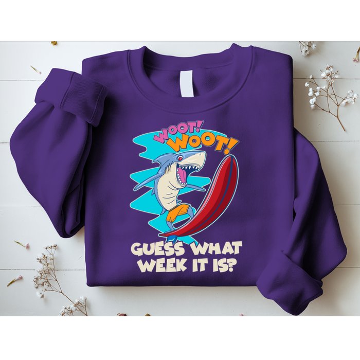 Woot Woot Guess What Week It Is Surfing Shark Sweatshirt