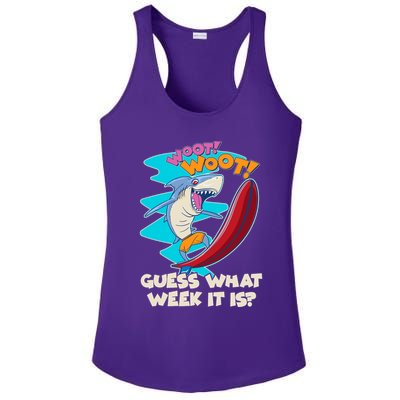 Woot Woot Guess What Week It Is Surfing Shark Ladies PosiCharge Competitor Racerback Tank