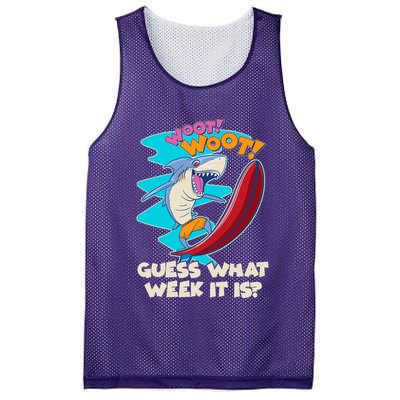 Woot Woot Guess What Week It Is Surfing Shark Mesh Reversible Basketball Jersey Tank