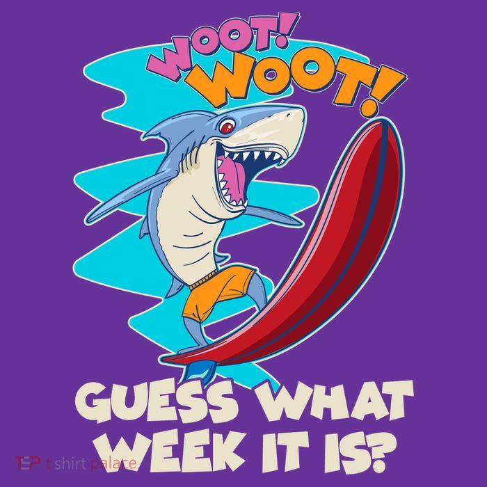 Woot Woot Guess What Week It Is Surfing Shark Mesh Reversible Basketball Jersey Tank