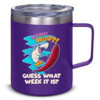 Woot Woot Guess What Week It Is Surfing Shark 12oz Stainless Steel Coffee Mug