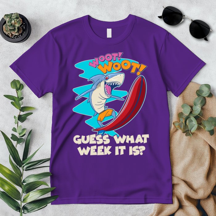 Woot Woot Guess What Week It Is Surfing Shark Premium T-Shirt