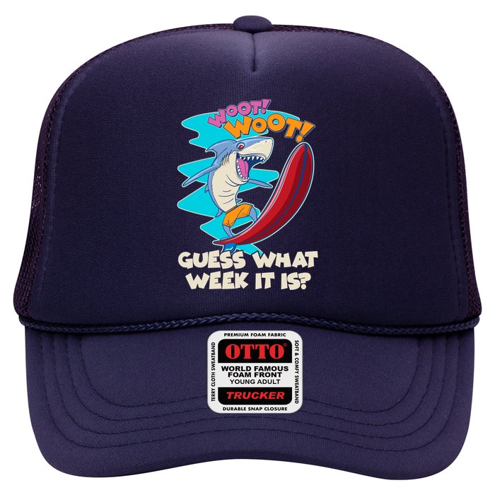 Woot Woot Guess What Week It Is Surfing Shark Trucker Hat