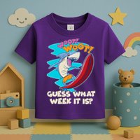Woot Woot Guess What Week It Is Surfing Shark Toddler T-Shirt