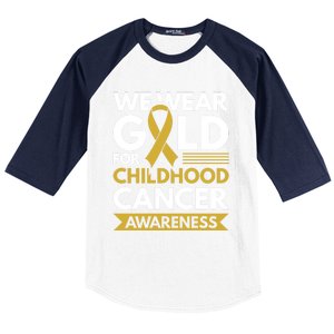 We Wear Gold Hood Cancer Awareness Meaningful Gift Baseball Sleeve Shirt