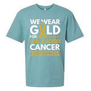 We Wear Gold Hood Cancer Awareness Meaningful Gift Sueded Cloud Jersey T-Shirt