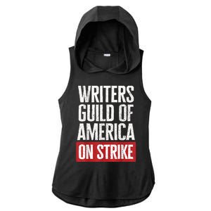 WGA Writers Guild Of America On Strike Anti AI Chatbots Ladies PosiCharge Tri-Blend Wicking Draft Hoodie Tank