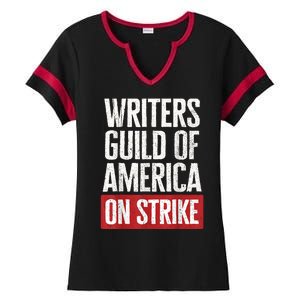 WGA Writers Guild Of America On Strike Anti AI Chatbots Ladies Halftime Notch Neck Tee