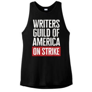 WGA Writers Guild Of America On Strike Anti AI Chatbots Ladies PosiCharge Tri-Blend Wicking Tank