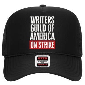 WGA Writers Guild Of America On Strike Anti AI Chatbots High Crown Mesh Back Trucker Hat