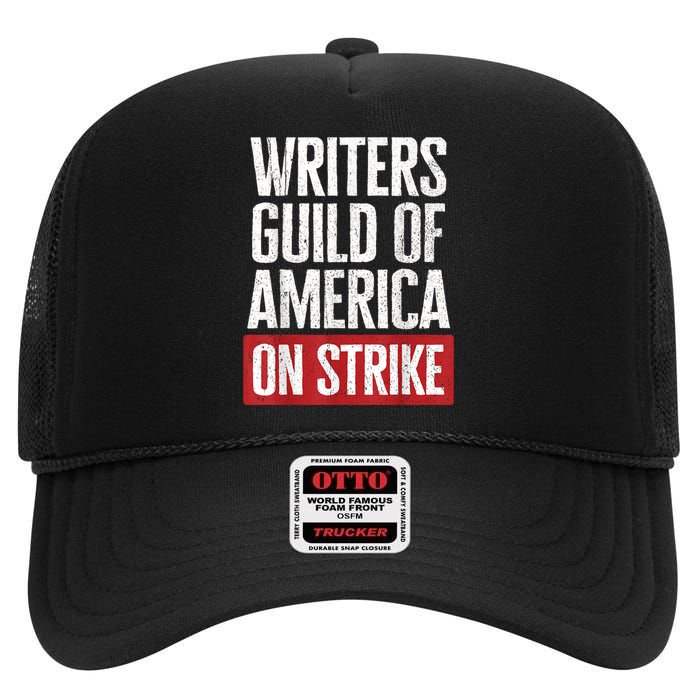 WGA Writers Guild Of America On Strike Anti AI Chatbots High Crown Mesh Back Trucker Hat