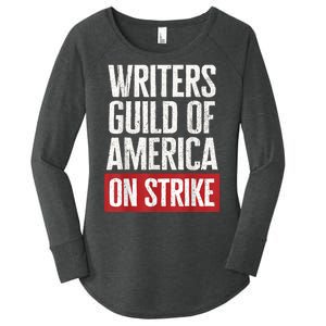 WGA Writers Guild Of America On Strike Anti AI Chatbots Women's Perfect Tri Tunic Long Sleeve Shirt